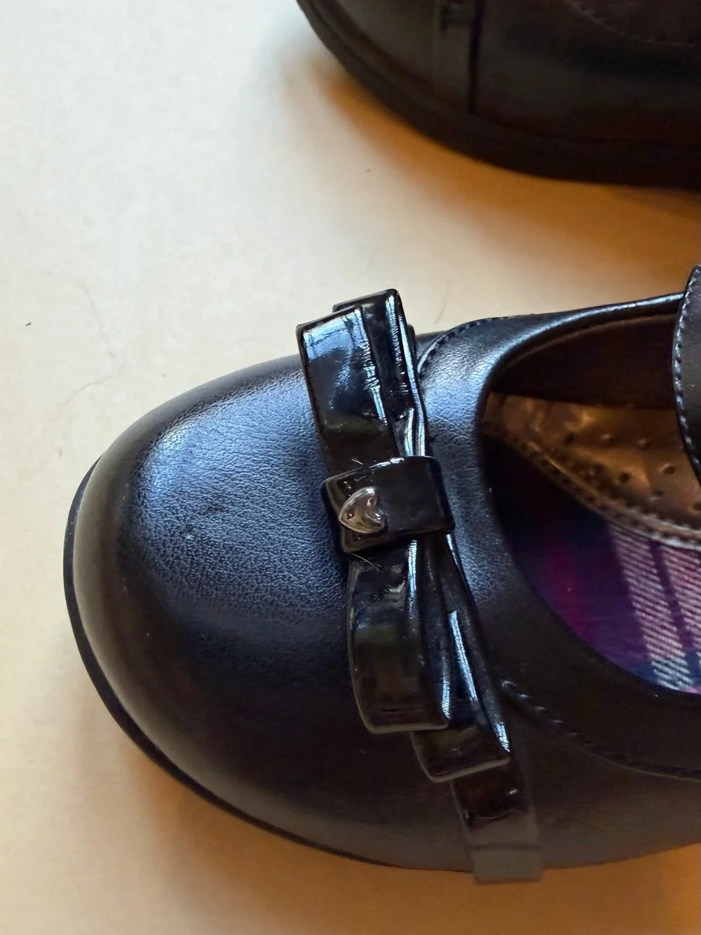 French Toast Girls Black Mary Jane Dress Shoes Bow Buckle Size 3